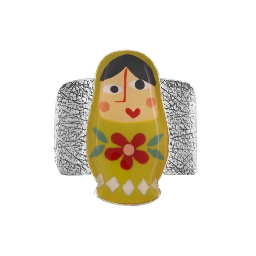 Кольцо TARATATA, Nanas, разъемное, с цветной смолой, TT-W24-03409-10M серебристый фото 2