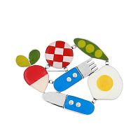 Брошь TARATATA, Dinette, с цветной смолой, TT-H25-09207-10M серебристый