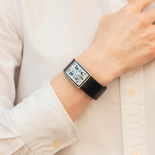 Браслет Fiore Luna на кожаном черном ремешке, CB01688-2 BW/S фото 4