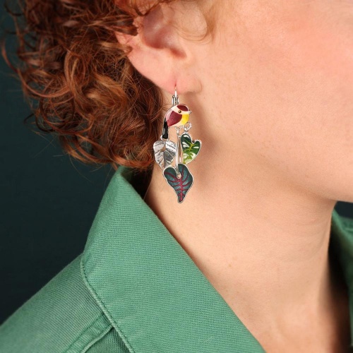 Серьги TARATATA, Fabuleuse, асимметричные,с цветной смолой и узорами, TT-W25-01707-10M серебристый фото 2