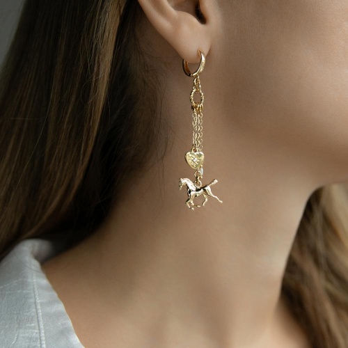 Серьги Lanzerotti, Mustang, с жемчугом и подвесками, LZ-25.11-360 золотистый фото 2