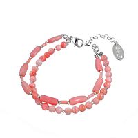 Браслет Lanzerotti, Anne with an E, двойной, с кораллом и перламутром, LZ-25.08-237 розовый