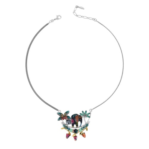 Колье TARATATA, Papong, смола, бусины, стразы, тигровый глаз, TT-E24-11120-10M серебристый фото 5