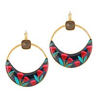 Серьги TARATATA, Magic, смола, лабрадорит, краска, TT-W25-09789-20M золотистый