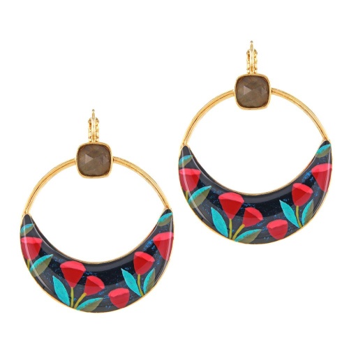 Серьги TARATATA, Magic, смола, лабрадорит, краска, TT-W25-09789-20M золотистый