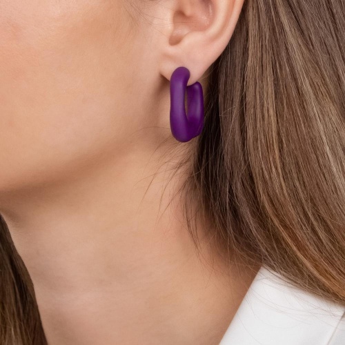 Серьги Moon Paris, Lorian, полукольца из каучука, ML-24.03-025 фиолетовый фото 2