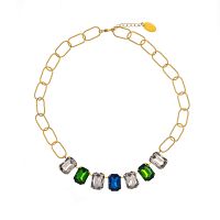 Колье Catherine Bijoux, Crystal diva, с кристаллами, CB25.1-5278AG зеленый
