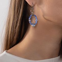 Серьги Lanzerotti, Marino, с кошачьим глазом и кристаллами, LZ-25.06-195 голубой