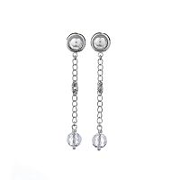 Серьги Lanzerotti, Pianoforte, с перламутром и хрусталем, LZ-25.12-396 серебристый