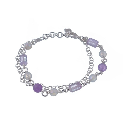 Браслет Lanzerotti, Glicine, с аметистом и жадом, LZ-24.04-183 сиреневый