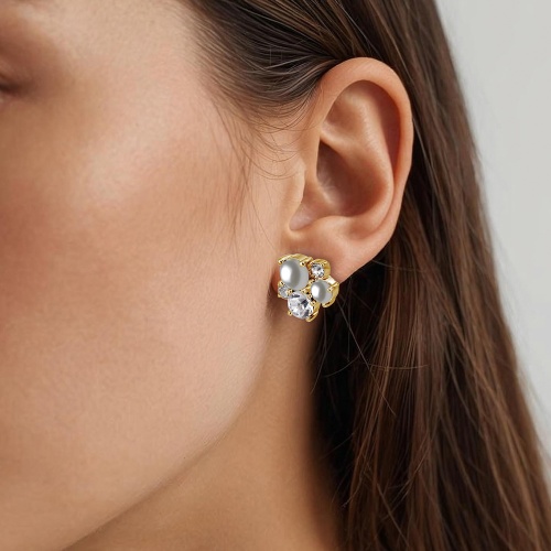 Серьги Dyrberg Kern MINNIE SG CRYSTAL / WHITE PEARL  480161, 480161 фото 3