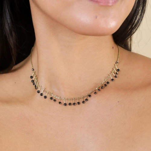 Колье Franck Herval, Lauryne, с агатом, FH25.2-15-64461 черный фото 3