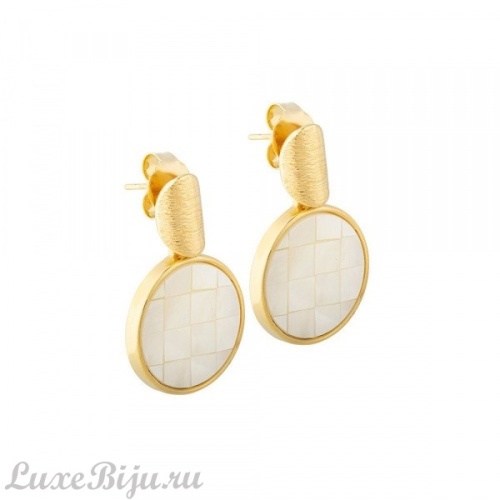 Серьги Possebon mother pearl mosaic A2966.1 BW/G