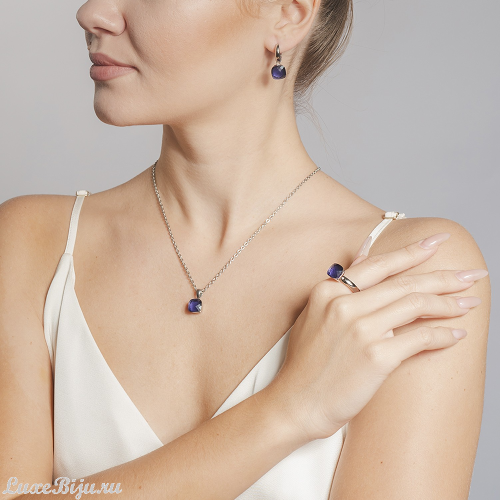 Кольцо Qudo Firenze tanzanite 19 мм 610594 V/S фото 2