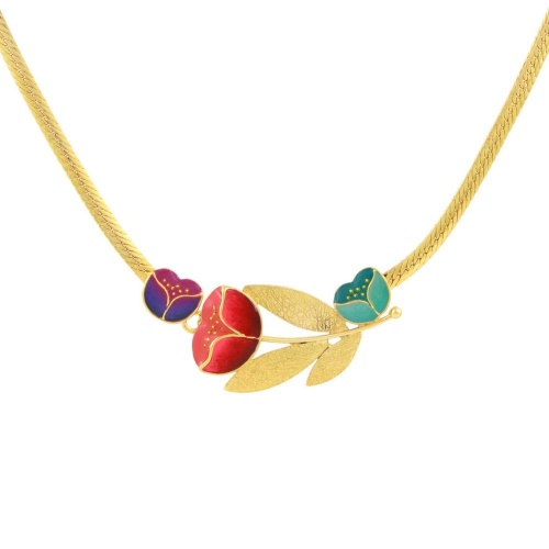 Колье TARATATA, Crocus, с цветной смолой и микрошариками, TT-H24-02109-20M золотистый фото 2