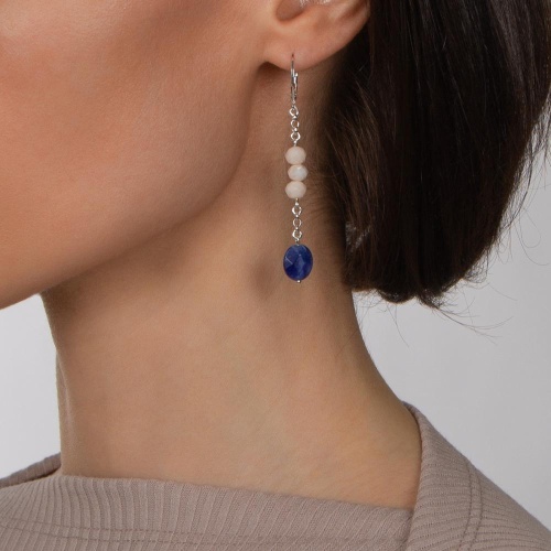 Серьги Lanzerotti, Alba, с содалитом и кристаллами, LZ-24.02-009 синий фото 2