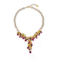 Колье Lanzerotti, Erbario, с жадом, жемчугом, рубином и розами, LZ-26.02-060 зеленый