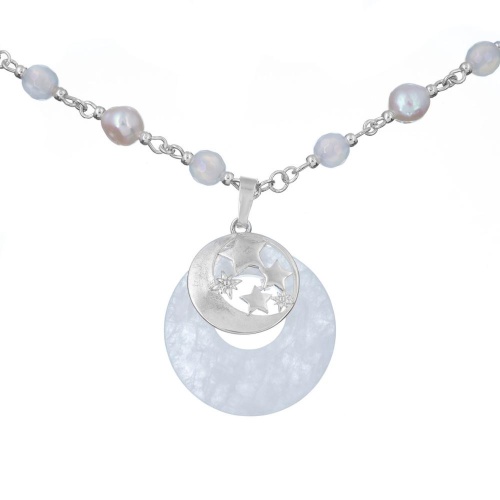 Колье Lanzerotti, Splendore, с жемчугом, жадом и кварцем, LZ-24.08-326 серебристый фото 2