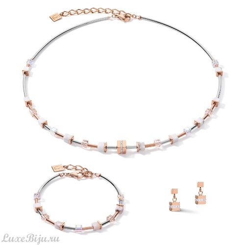Колье Coeur de Lion White Rose Gold Silver 5023/10-1822 фото 3