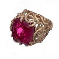 Кольцо Estrosia, с кристаллом, ES-ANM54 лиловый, 17