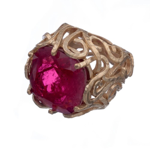 Кольцо Estrosia, с кристаллом, ES-ANM54 лиловый, 17