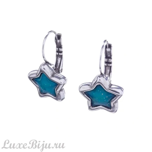 Серьги Ciclon, Meteoro, со звездой, с муранским стеклом, CN-222606 бирюзовый