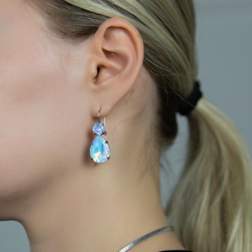 Серьги Catherine Bijoux, Aurora crystal, с кристаллами, CB26.1-5685FS голубой фото 2
