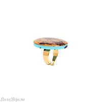 Кольцо Nature Bijoux, Guadeloupe, разъемное, с банановой корой в смоле, NB23.1-19-24664 голубой
