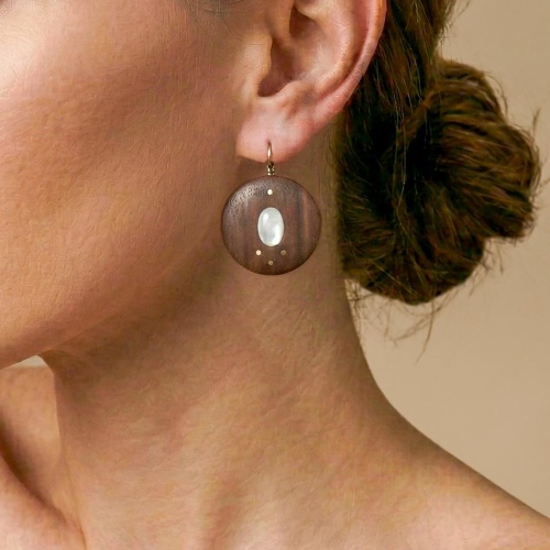 Серьги Nature Bijoux, Oman, древесина,перламутровая морская раковина, NB26.2-12-90791 коричневый фото 2