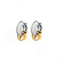 Серьги Moon Paris, Ringo, биколорные, MR-26.06-071 серебристый