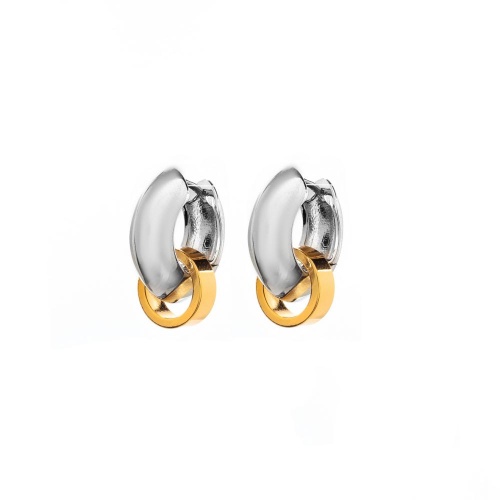 Серьги Moon Paris, Ringo, биколорные, MR-26.06-071 серебристый