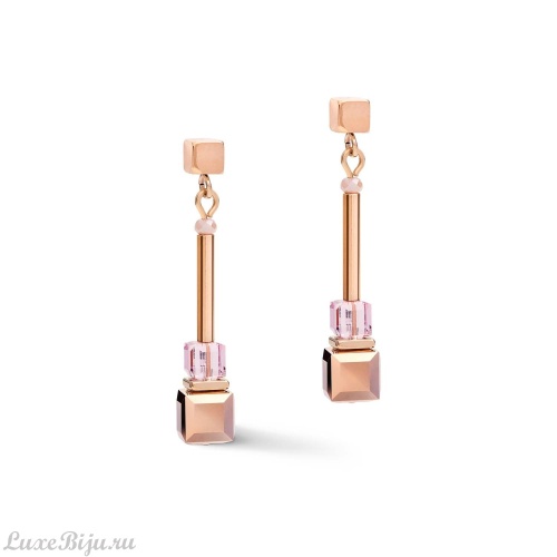 Серьги Coeur de Lion Rose Gold Lilac 5042/21-0829