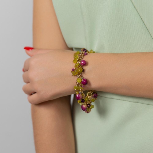 Браслет Lanzerotti, Erbario, с жадом, жемчугом, рубином и розами, LZ-26.02-061 зеленый фото 2