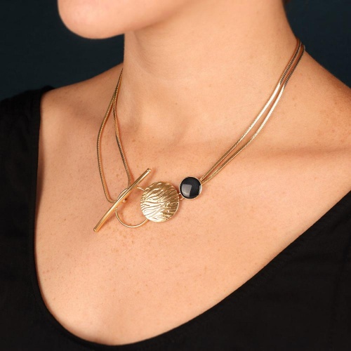 Колье TARATATA, Instinct, со смолой и слюдяным порошком, TT-H25-10116-204 синий фото 2