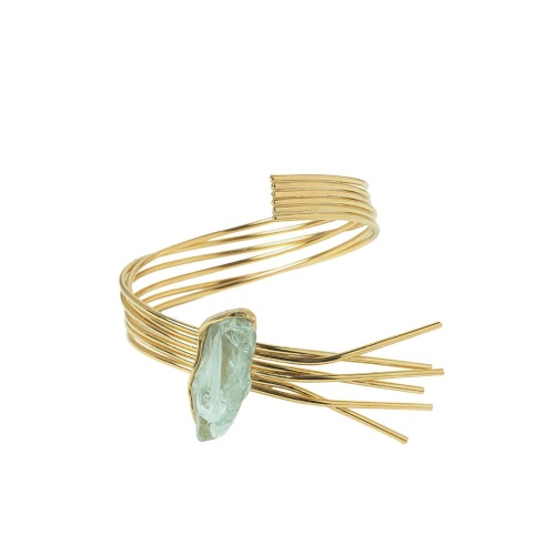 Браслет Katerina Vassou, Sensation, кафф с аквамарином, KV26.1-403248G голубой