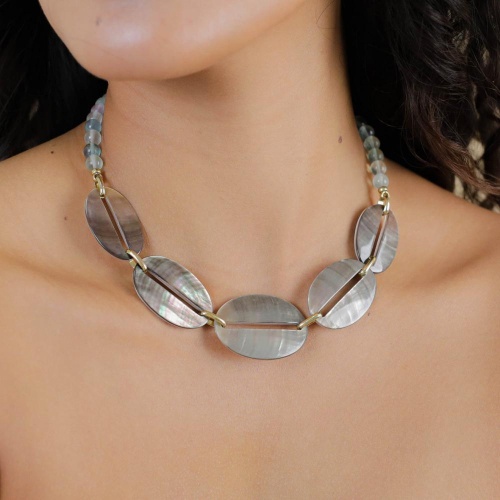 Колье Nature Bijoux, Fluorite, с перламутром и флюоритом, NB26.1-15-43751 серый фото 2