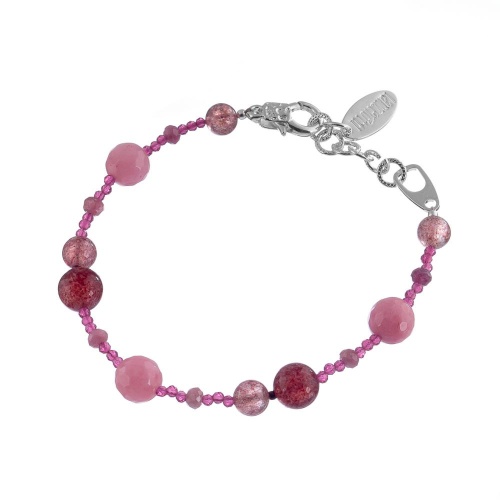 Браслет Lanzerotti, Monroe, кварц, турмалин, агат, кристаллы, LZ-23.07-250 розовый