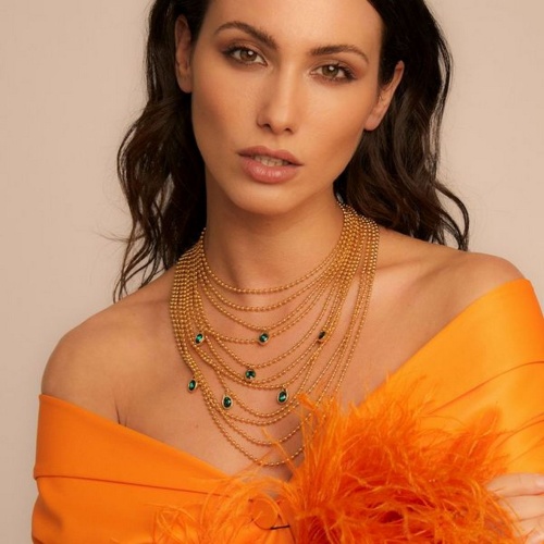 Колье VIDDA, Lady, с австрийскими кристаллами, VD22-01469 зеленый, 45см фото 6