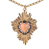 Колье Celeste G, вставка из смальты, кристаллы Swarovski, CS24.2-1124 бежевый