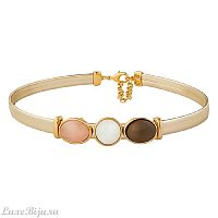 Чокер Possebon  mother mosaic/tiger eye/quartz rose