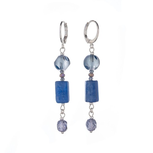 Серьги Lanzerotti, Alba, с кианитом и кристаллами, LZ-24.02-016 синий