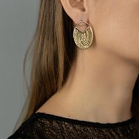 Серьги Moon Paris, Ringo, с узором, MR-26.01-039 золотистый