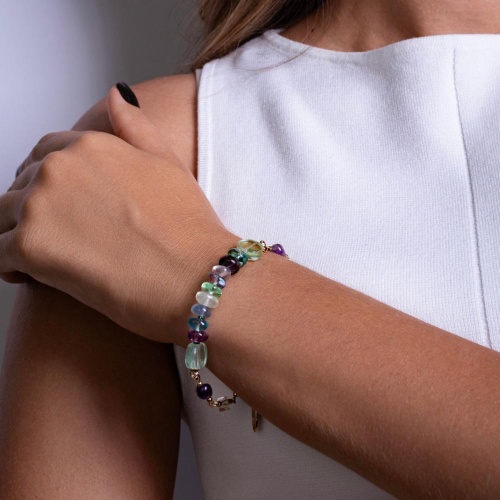 Браслет Lanzerotti, Ispirazione, флюорит, аметист, гематит, LZ-24.10-447 зеленый фото 2