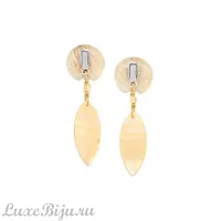 Серьги Nature Bijoux, Catanzaro, пальмовое волокно,смола,цитрин,перламутр, NB22.2-12-75572 золотистый