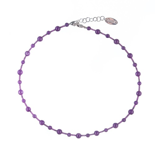 Колье Lanzerotti, Pervinca, с фосфосидеритом и чароитом, LZ-22.05-118 фиолетовый