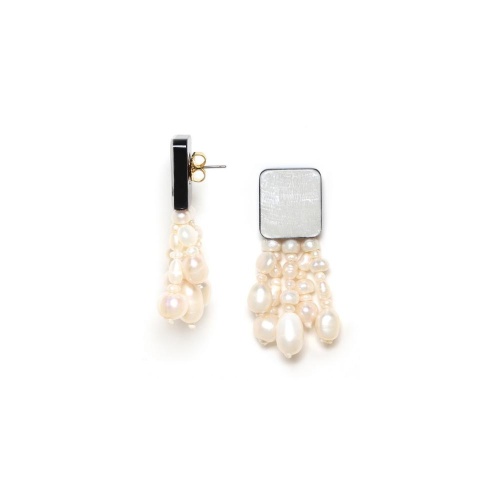 Серьги Nature Bijoux, Moonlight, ракушка Capiz в смоле, жемчуг, NB26.2-12CP79380 белый
