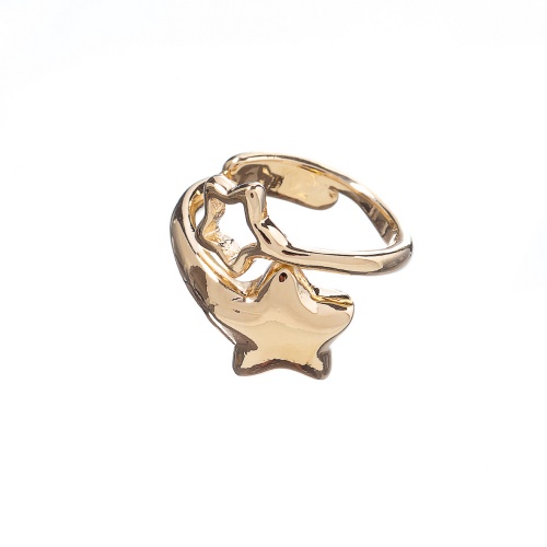 Кольцо Ciclon, Cometa, незамкнутое, со звездами, CN-220507 золотистый, 18,5 фото 3