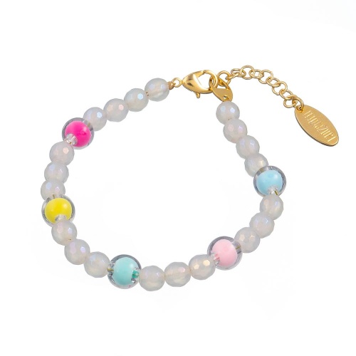 Браслет Lanzerotti, Hello babe!, с агатом и акриловыми бусинами, LZ-25.07-202 розовый