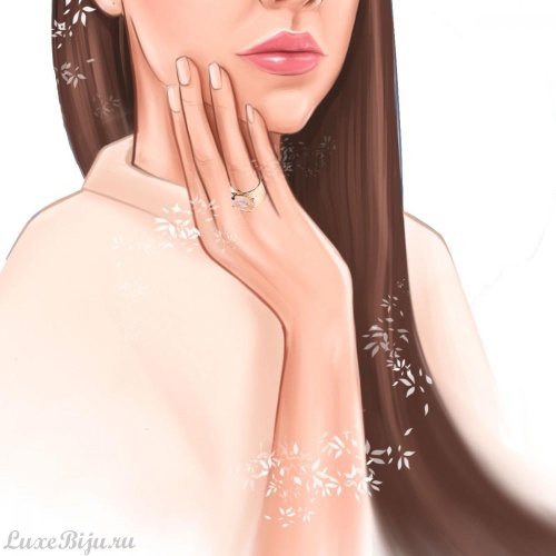 Кольцо Estrosia, капелька, ES-ANG19A розовый, 18 фото 2