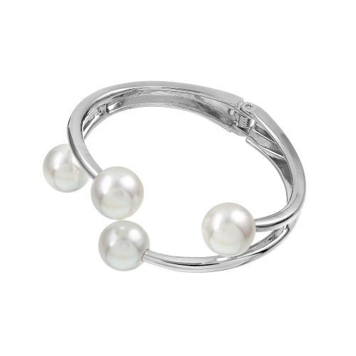 Браслет Moon Paris, Ringo, кафф с жемчужными бусинами, MR-26.01-001 серебристый